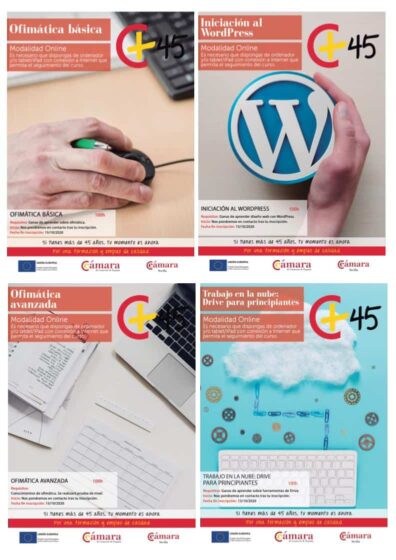 Inscripción cursos formativos gratuitos del ‘Programa 45+’