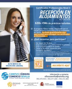 El Campus Cámara de Sevilla impulsa el certificado de Recepción en Alojamientos